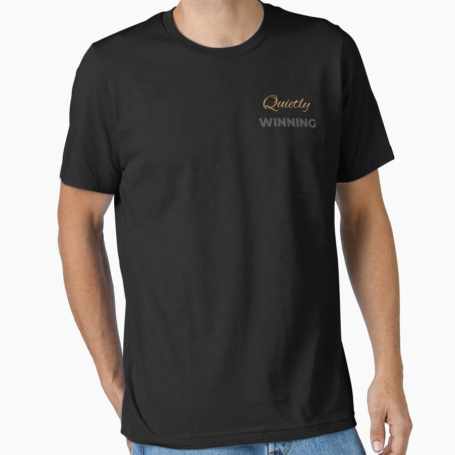 Quietly Winning Minimalist Motivational Quote | Modern Typography Design by Pavero T-Shirts, Hoodie, Sweatshirt (Image 1)