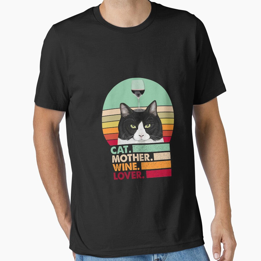 Cat Mother Wine Lover Cat Lover by cucai721 T-Shirts, Hoodie, Sweatshirt | BlankRebels.com (Image 1)
