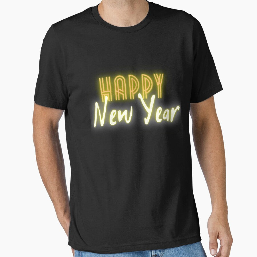 Happy New Year Yellow Neon Style by trendingatees T-Shirts, Hoodie, Sweatshirt | BlankRebels.com (Image 1)