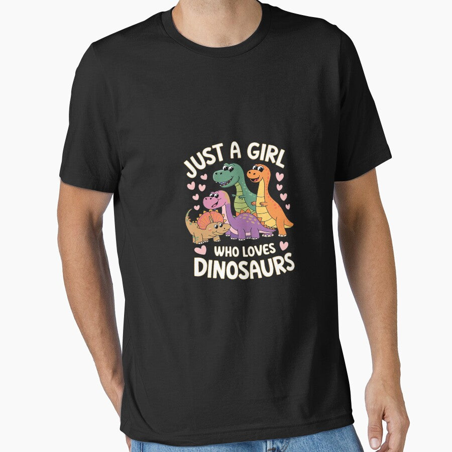 Dinosaur Just a Girl Who Loves Dinosaurs Women Teen Girls 1 by DigitaldeligArt T-Shirts, Hoodie, Sweatshirt (Image 1)