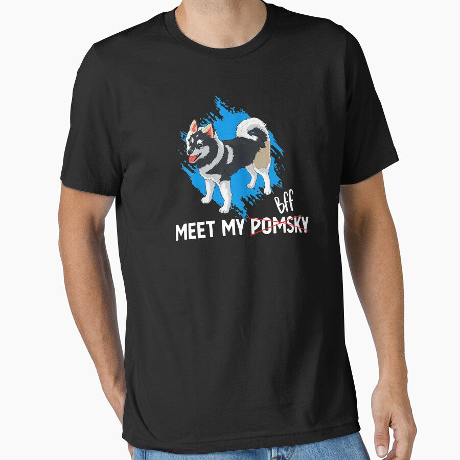 Funny Meet My BFF Pomsky Pet Dog Owners design by jakehughes2015 T-Shirts, Hoodie, Sweatshirt | BlankRebels.com (Image 1)