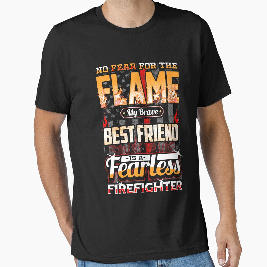Best Friend Firefighter American Flag Shirt by Delightfully Cynical