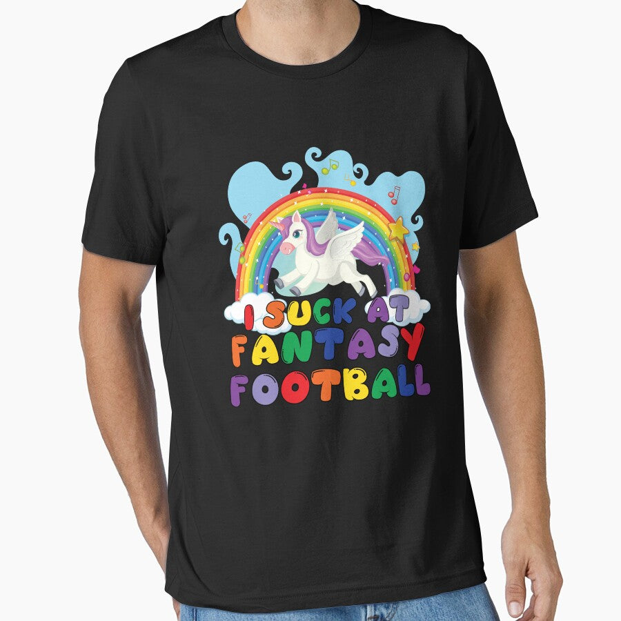 I Suck At Fantasy Football Unicorn Rainbow Fantasy Football Gear by DynamicDesign