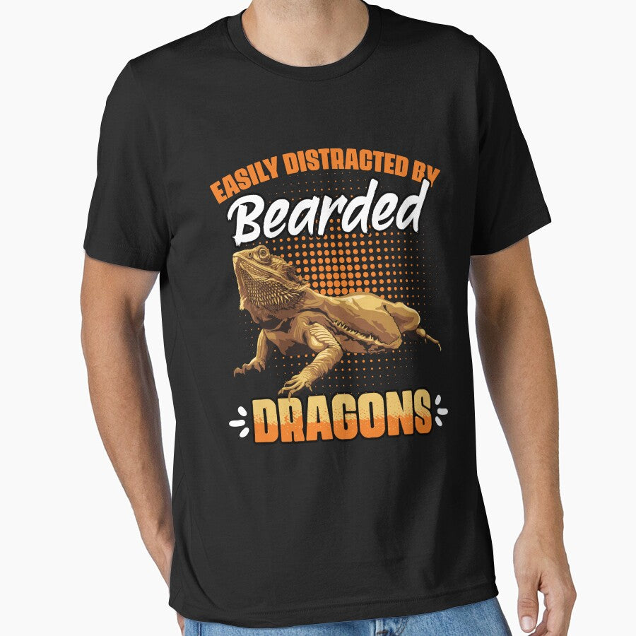 Easily Distracted By Dragons Funny Beaded Dragon Reptile Fan by Nessshirts T-Shirts, Hoodie, Sweatshirt (Image 1)