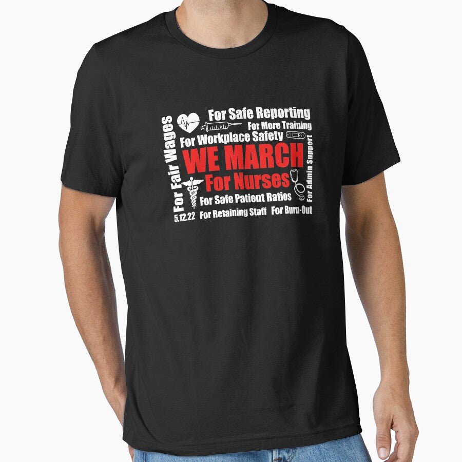 We March For Nurses Million Nurse March Women Power Nurse by GardNewerd T-Shirts, Hoodie, Sweatshirt (Image 1)