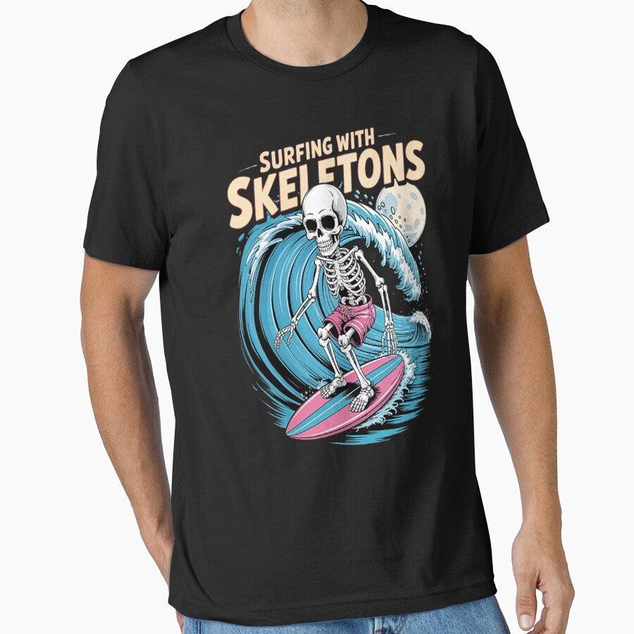 Surfing With Skeletons Halloween Skeleton Surfer by CottonCandyPrin