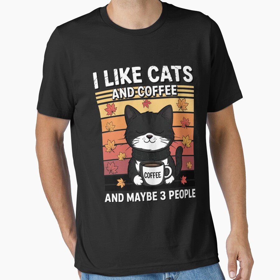 I Like Cats And Coffee And Maybe 3 People , Cats Lover by demarioTTS T-Shirts, Hoodie, Sweatshirt | BlankRebels.com (Image 1)