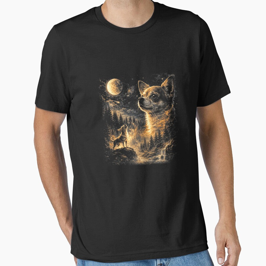 Chihuahua Howling to The Moon Vintage 90s Retro Animal by SerafinaCesari T-Shirts, Hoodie, Sweatshirt (Image 1)