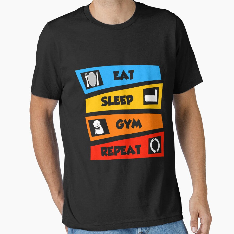 Eat Sleep Gym Repeat Classic T-shirt by el-meehdi Hoodie, Sweatshirt | BlankRebels.com (Image 1)
