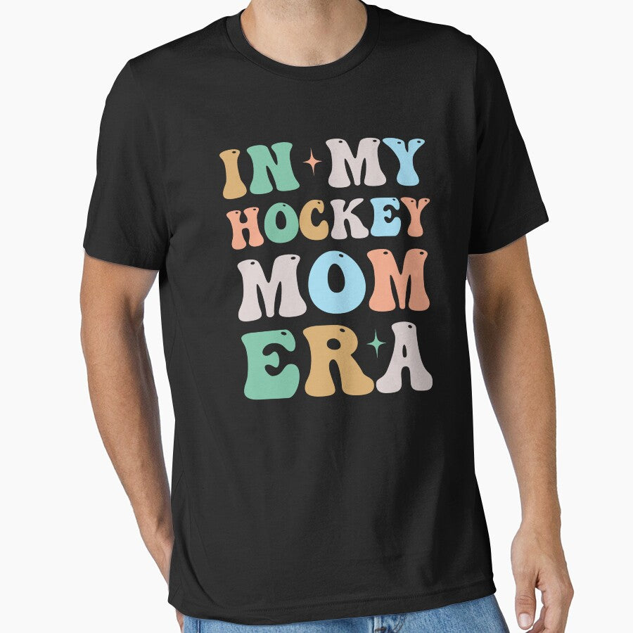 In My Hockey Mom Era Groovy Retro by WhistleCloset T-Shirts, Hoodie, Sweatshirt | BlankRebels.com (Image 1)