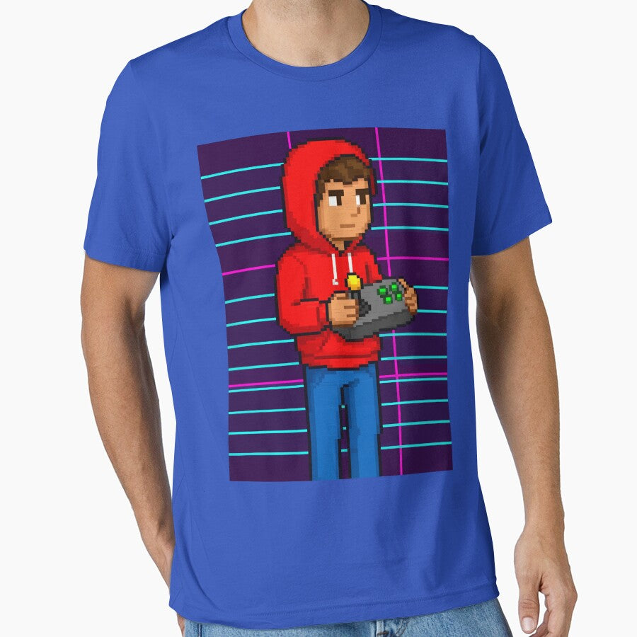 Retro 8-Bit Gamer Pixel Art Design by moni50 T-Shirts, Hoodie, Sweatshirt | BlankRebels.com (Image 1)