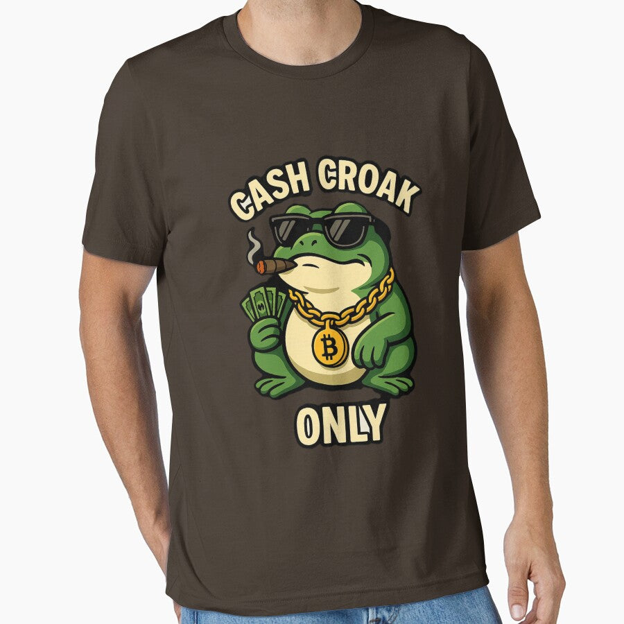 Gangsta Frog – Cash Croak Only Meme Design by OxiSkor T-Shirts, Hoodie, Sweatshirt | BlankRebels.com (Image 1)