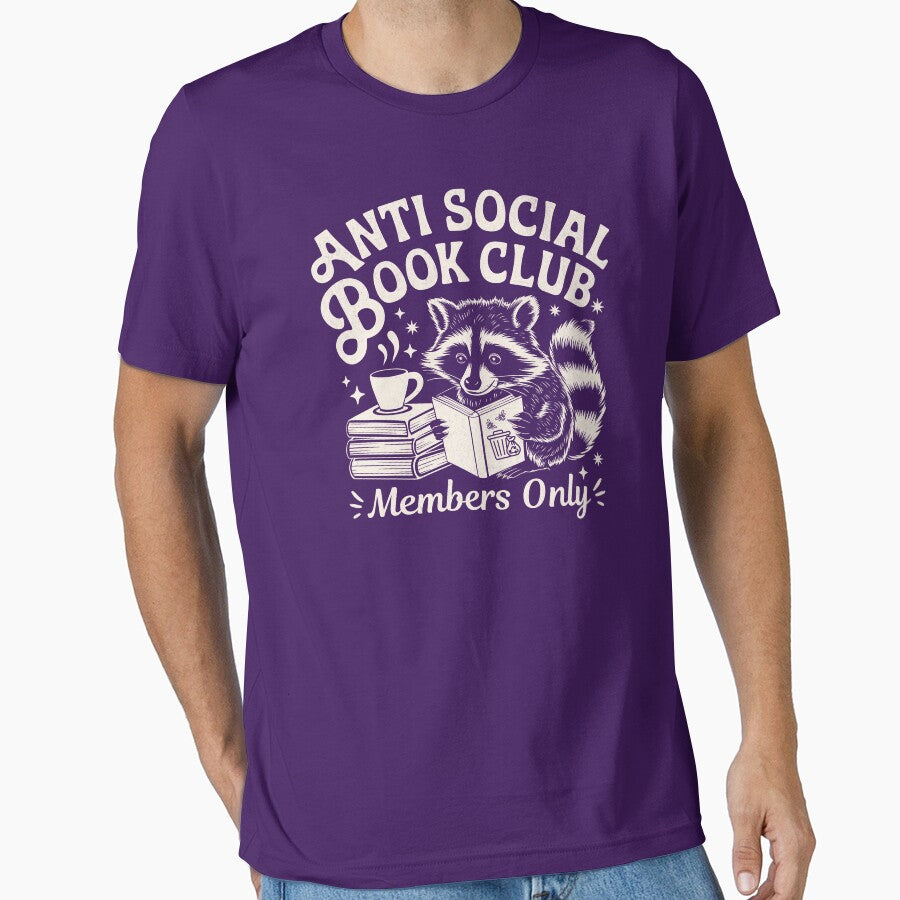 Anti Social Book Club - Reading Raccoon by BeansterNL T-Shirts, Hoodie, Sweatshirt | BlankRebels.com (Image 1)