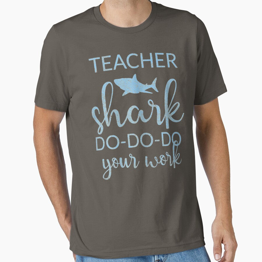 Womens Vintage Teacher Shark Doo Doo Doo Your Work Homework by BlakenKart T-Shirts, Hoodie, Sweatshirt (Image 1)