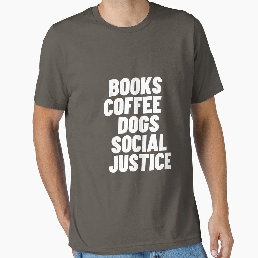 Books And Coffee And Dogs And Social Justice by Stickers  Designer T-Shirts, Hoodie, Sweatshirt | BlankRebels.com (Image 1)