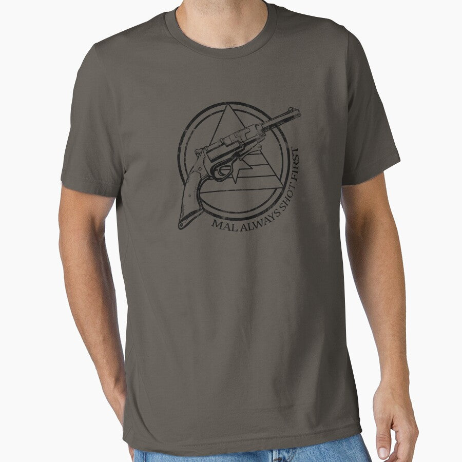 Mal always shot first line version by Karen Hallion Illustration T-Shirts, Hoodie, Sweatshirt | BlankRebels.com (Image 1)