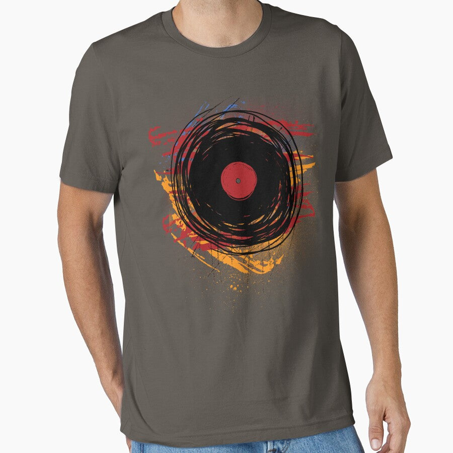 Vinyl Record Retro Grunge with Paint and Scratches - Music DJ! by Denis Marsili T-Shirts, Hoodie, Sweatshirt (Image 1)