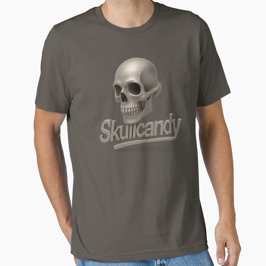 3D Metallic Skull Logo – Futuristic Urban Skullcandy-Inspired Design by GAJANAYAKA T-Shirts, Hoodie, Sweatshirt (Image 1)