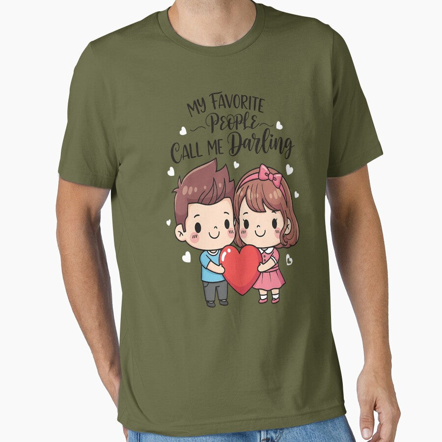 My Favorite People Call Me Darling – Cute Couple Love Illustration by Dhakagallere T-Shirts, Hoodie, Sweatshirt (Image 1)