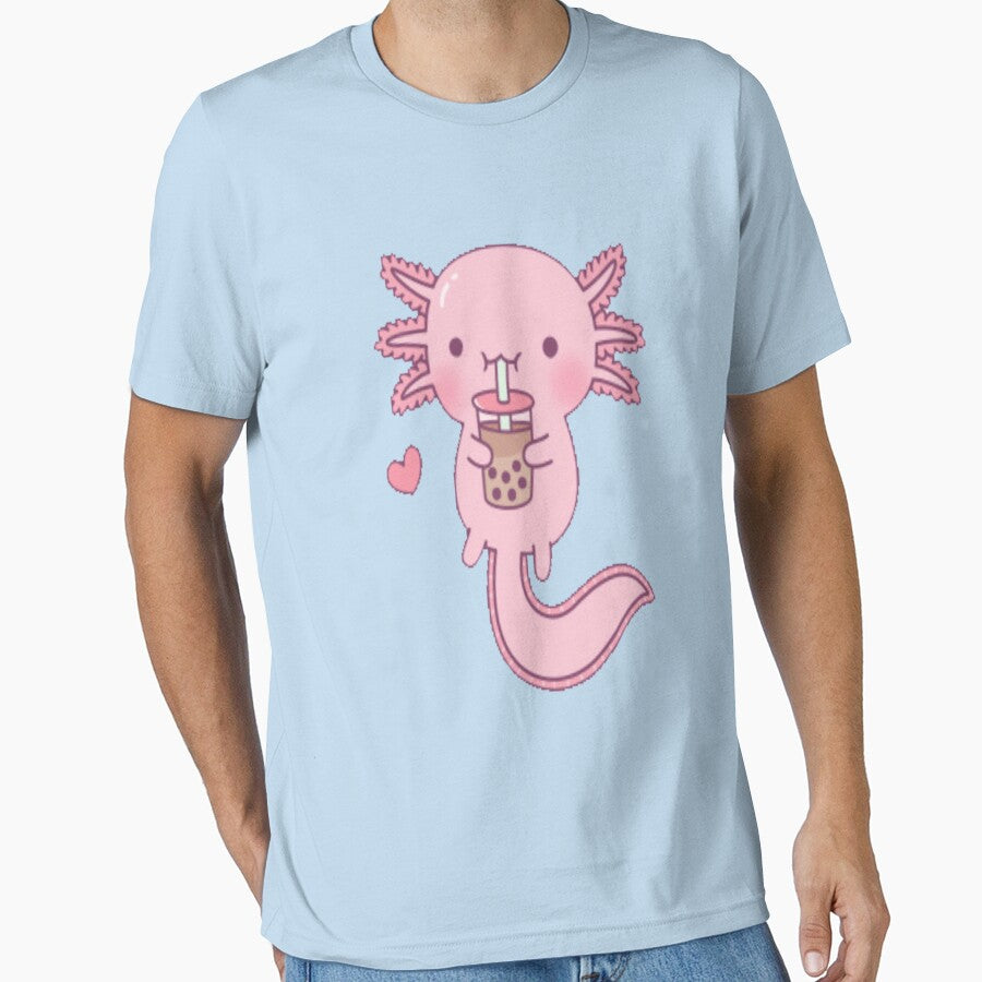 Cute Axolotl Loves Boba Tea by starshop ⭐⭐⭐⭐⭐ T-Shirts, Hoodie, Sweatshirt | BlankRebels.com (Image 1)