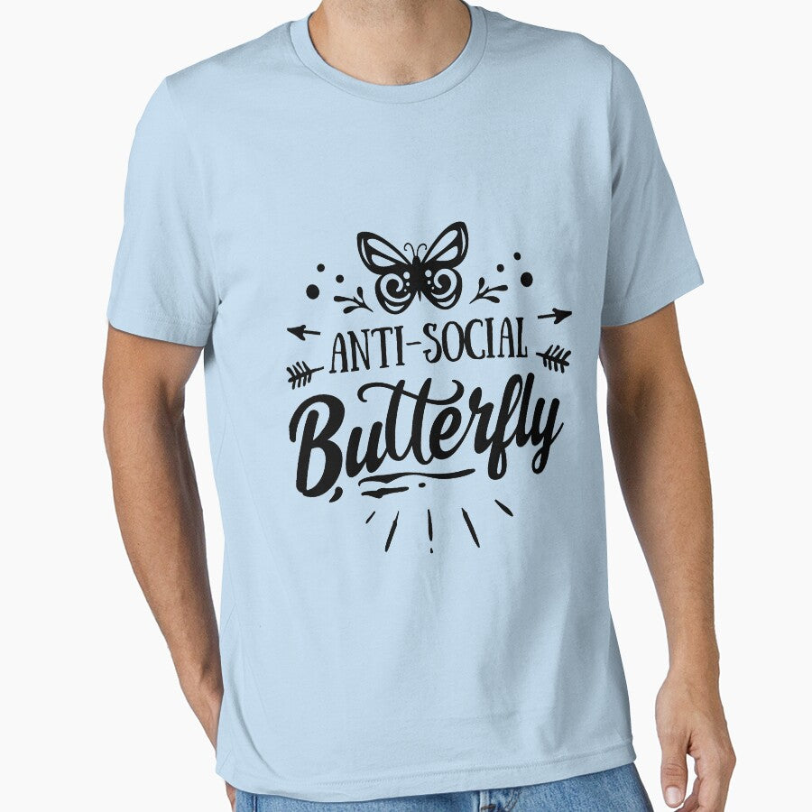 Anti Social Butterfly by pugmom4 T-Shirts, Hoodie, Sweatshirt | BlankRebels.com (Image 1)