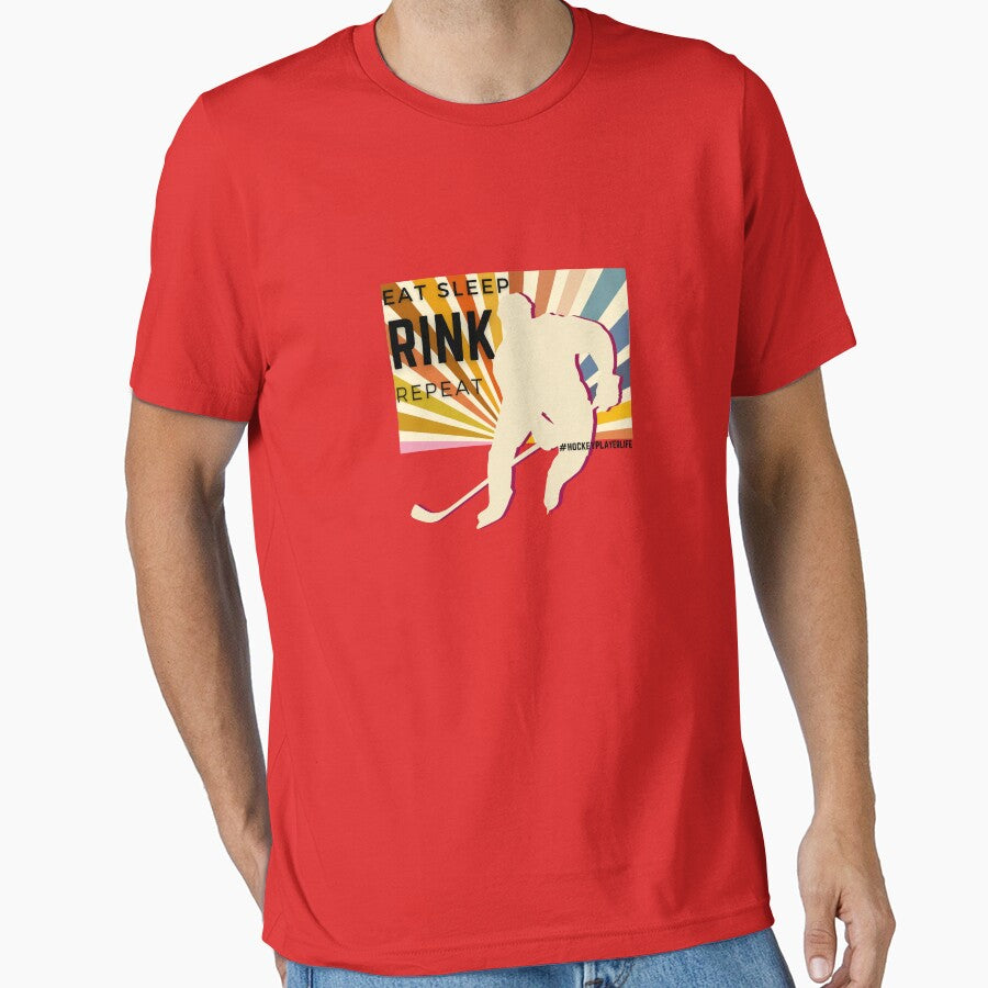 Eat sleep rink repeat T-Shirt by Be Chill