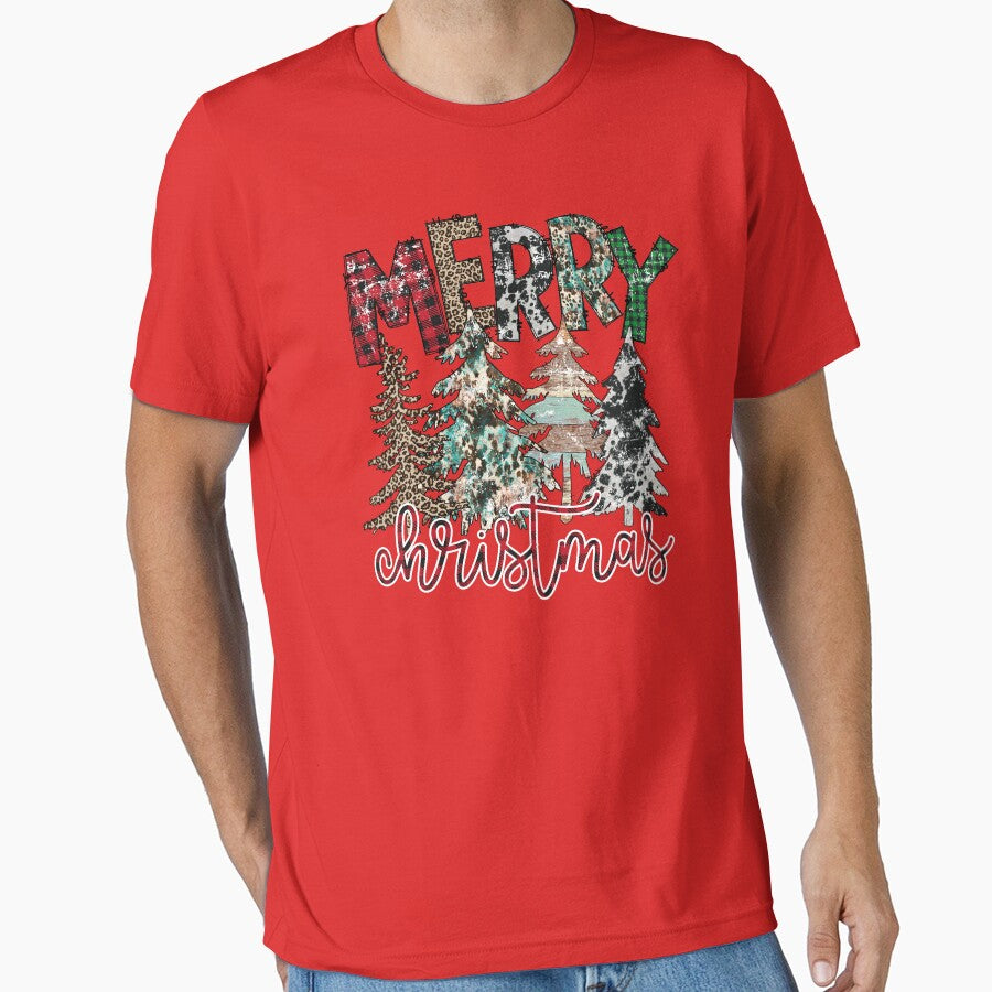 Merry Christmas Christmas tree Vintage plaid leopard Christmas by Lii-Sun T-Shirts, Hoodie, Sweatshirt (Image 1)