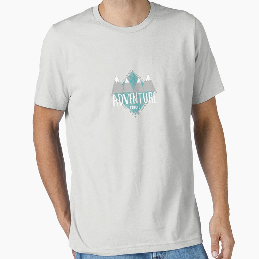 Adventure Junkie Teal Travel T-shirt by WaderTees Hoodie, Sweatshirt | BlankRebels.com (Image 1)