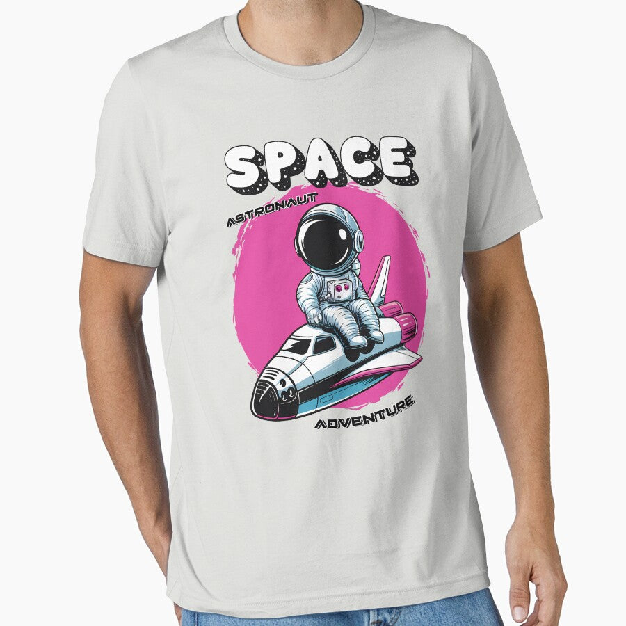 Space Astronaut Adventure – Cute Astronaut Riding Space Shuttle by UmazDesigns T-Shirts, Hoodie, Sweatshirt (Image 1)