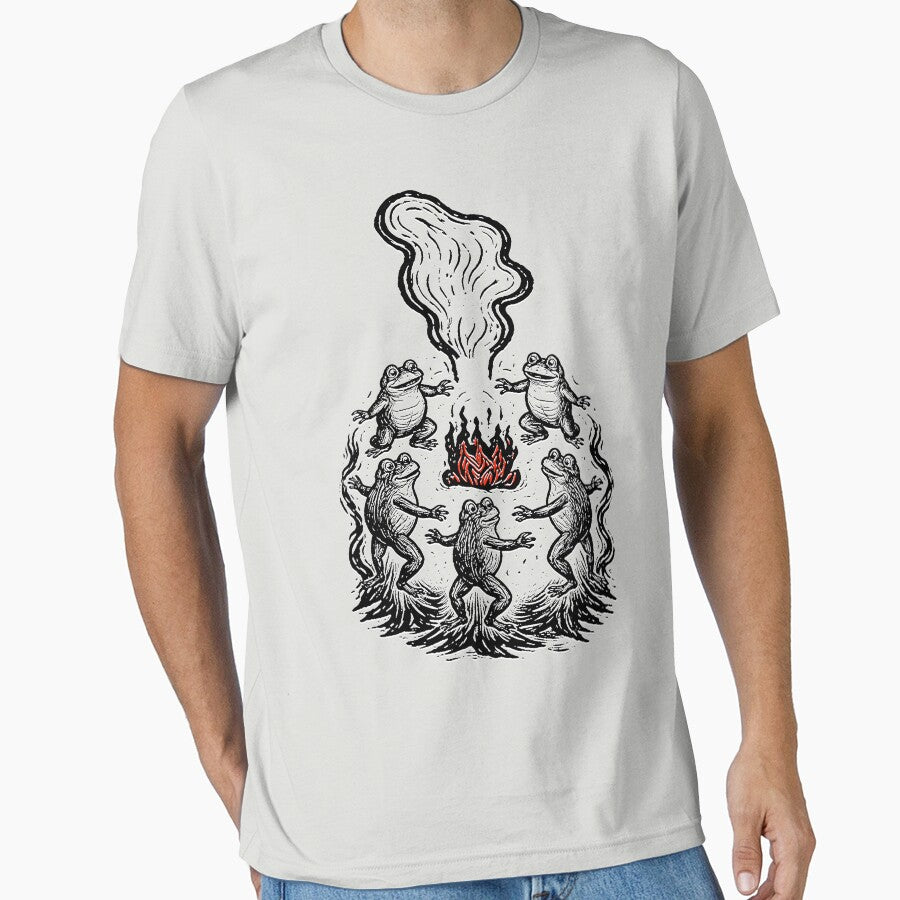 Frog Bonfire - Unhinged Animal Meme by RandyHaskins T-Shirts, Hoodie, Sweatshirt | BlankRebels.com (Image 1)