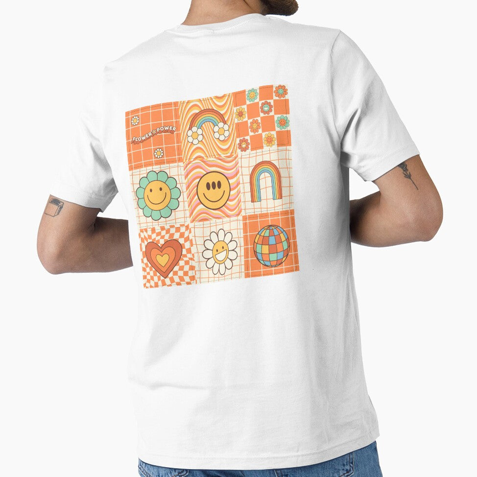 Retro Aesthetic Daisy Flower And Rainbow 60s, 70s Pattern by I Am Cuta T-Shirts, Hoodie, Sweatshirt (Image 1)