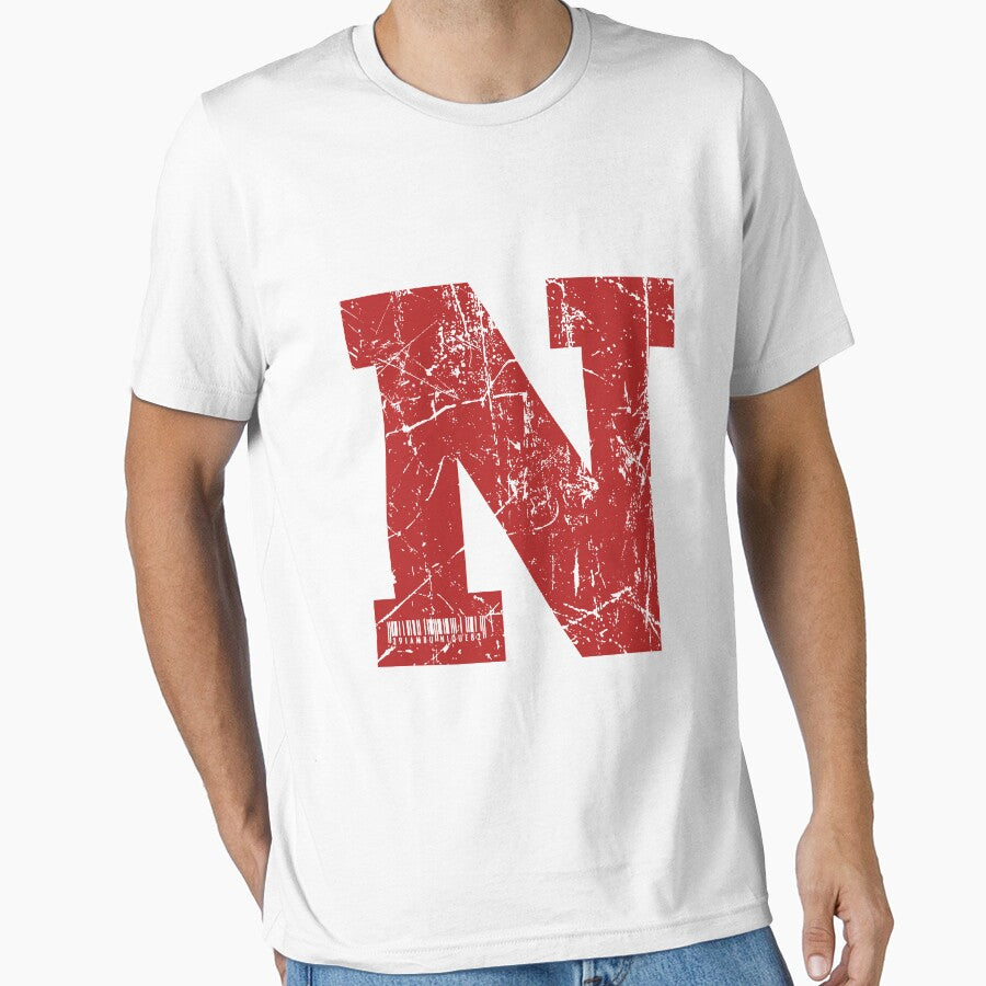 Red Grunge Monogram Letter "N" I Am Unique by SunnyStreet T-Shirts, Hoodie, Sweatshirt | BlankRebels.com (Image 1)
