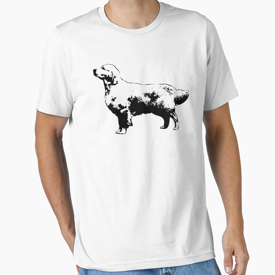 Golden Retriever Black and White Art by Elarex T-Shirts, Hoodie, Sweatshirt | BlankRebels.com (Image 1)