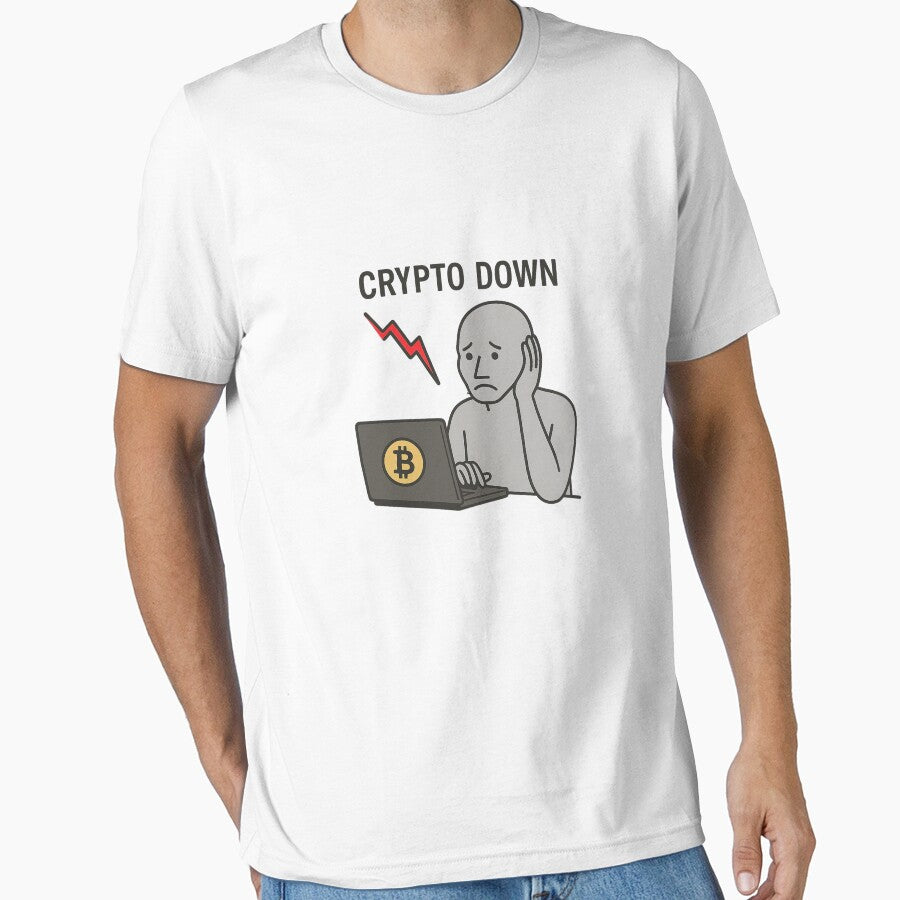 Crypto Down – NPC Meme Design by NPCDegen T-Shirts, Hoodie, Sweatshirt | BlankRebels.com (Image 1)