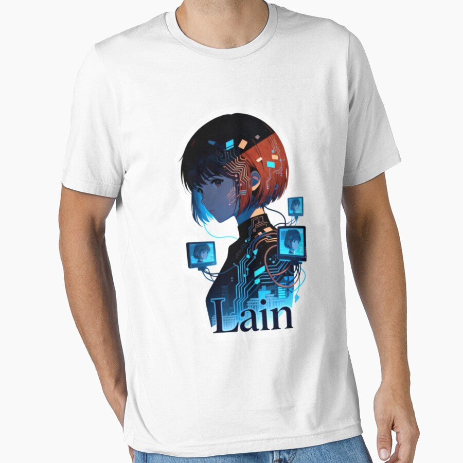 Cutest Serial Experiments Lain Cyberpunk Aesthetic | Retro Anime Glitch Design by Gurjeetpixelart T-Shirts,... (Image 1)