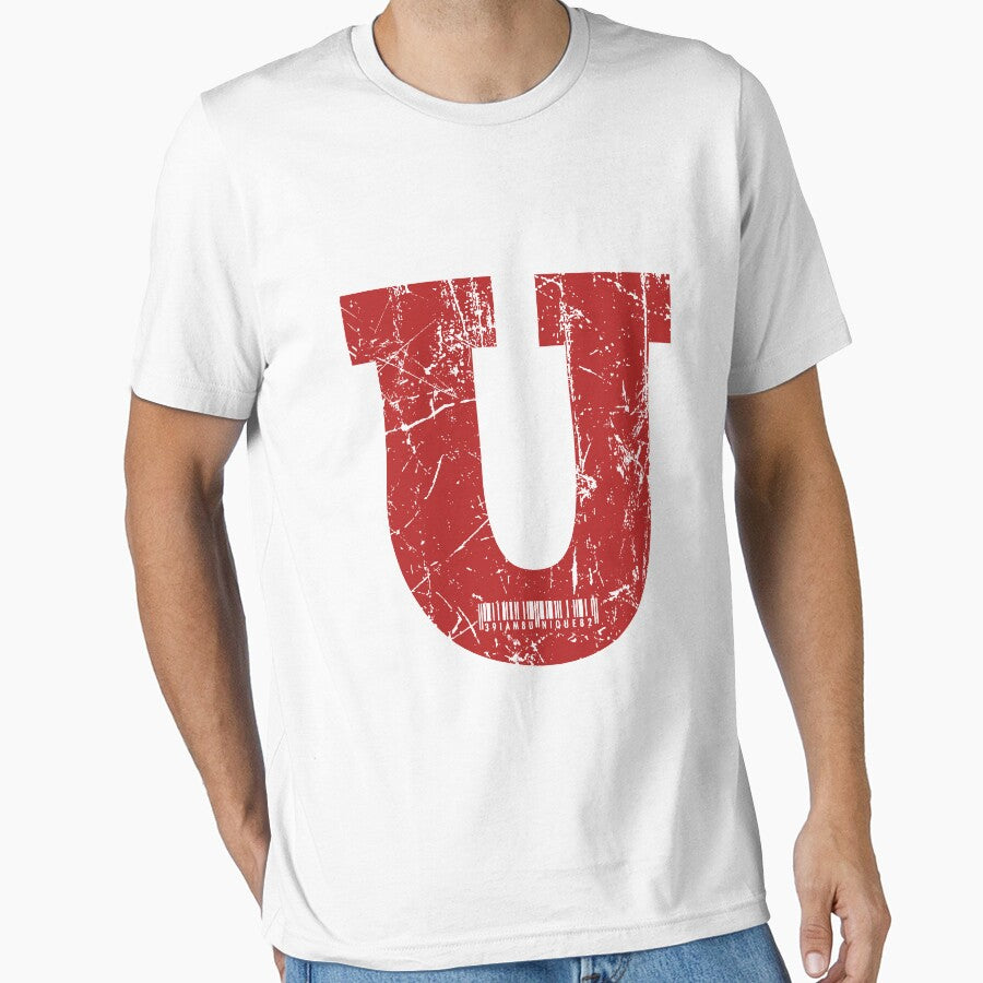 Red Grunge Monogram Letter "U" I Am Unique by SunnyStreet T-Shirts, Hoodie, Sweatshirt | BlankRebels.com (Image 1)