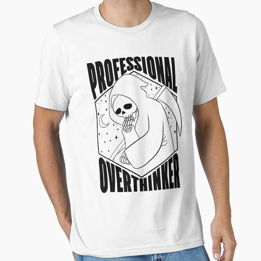 Professional overthinker funny grim reaper design by Yarafantasyart T-Shirts, Hoodie, Sweatshirt | BlankRebels.com (Image 1)