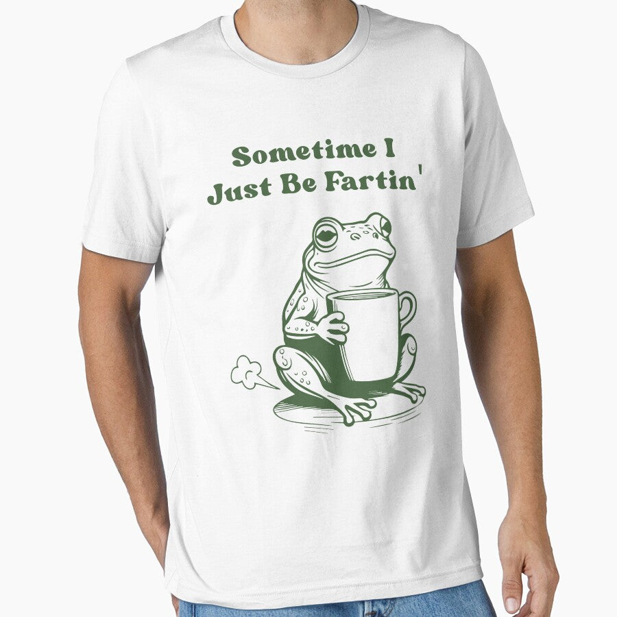 Sometimes I Just Be Fartin, Funny Frog, Unhinged, Weirdcore, Gag, Funny Meme, Quirky by toongstudio T-Shirts,... (Image 1)