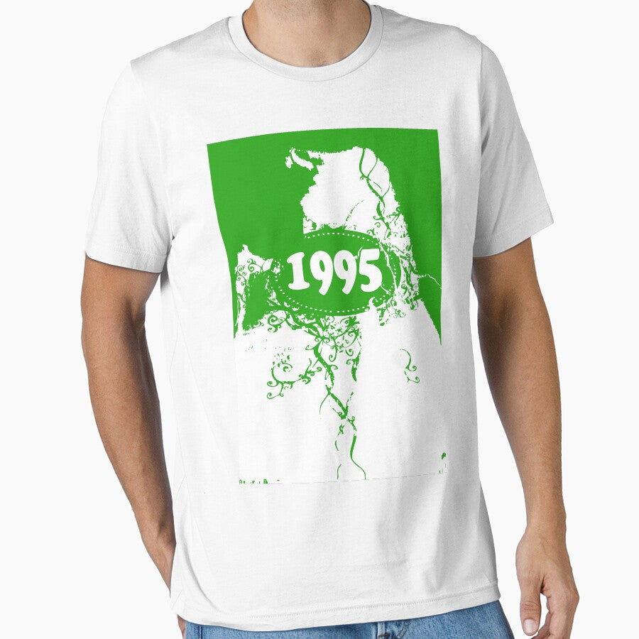 1995 Green, white retro vintage T-shirt by enhan Hoodie, Sweatshirt | BlankRebels.com (Image 1)
