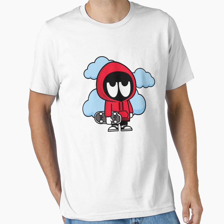 Cool Skater in Red Hoodie - Cartoon Design by MotivaChic