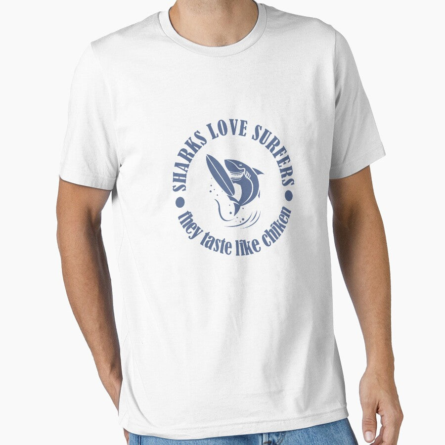 Surfing Funny design Sharks Love Surfers For Love Surfing by kirillpanteleev T-Shirts, Hoodie, Sweatshirt (Image 1)