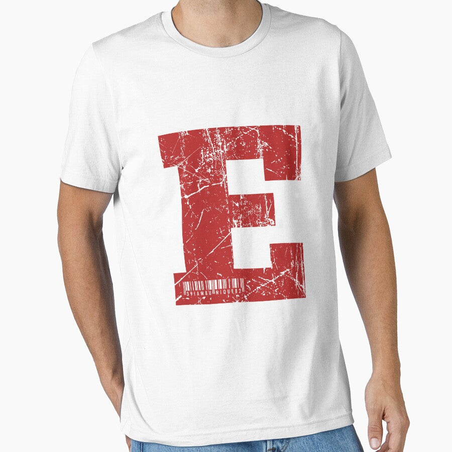 Red Grunge Monogram Letter "E" I Am Unique by SunnyStreet T-Shirts, Hoodie, Sweatshirt | BlankRebels.com (Image 1)