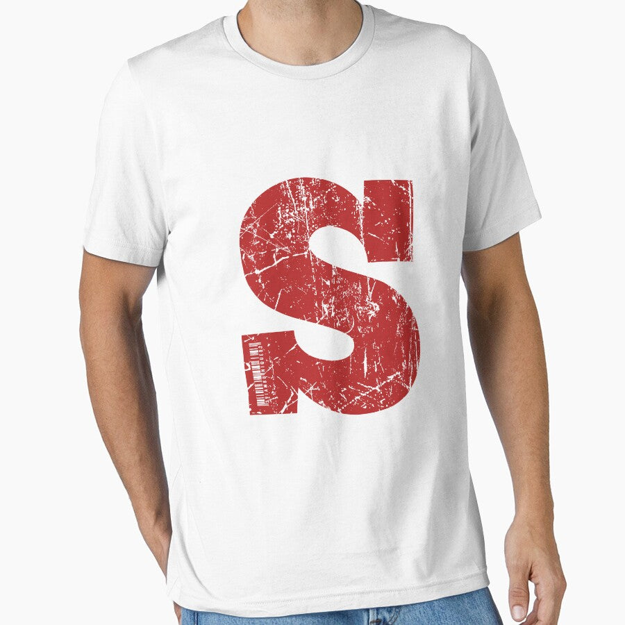 Red Grunge Monogram Letter "S" I Am Unique by SunnyStreet T-Shirts, Hoodie, Sweatshirt | BlankRebels.com (Image 1)