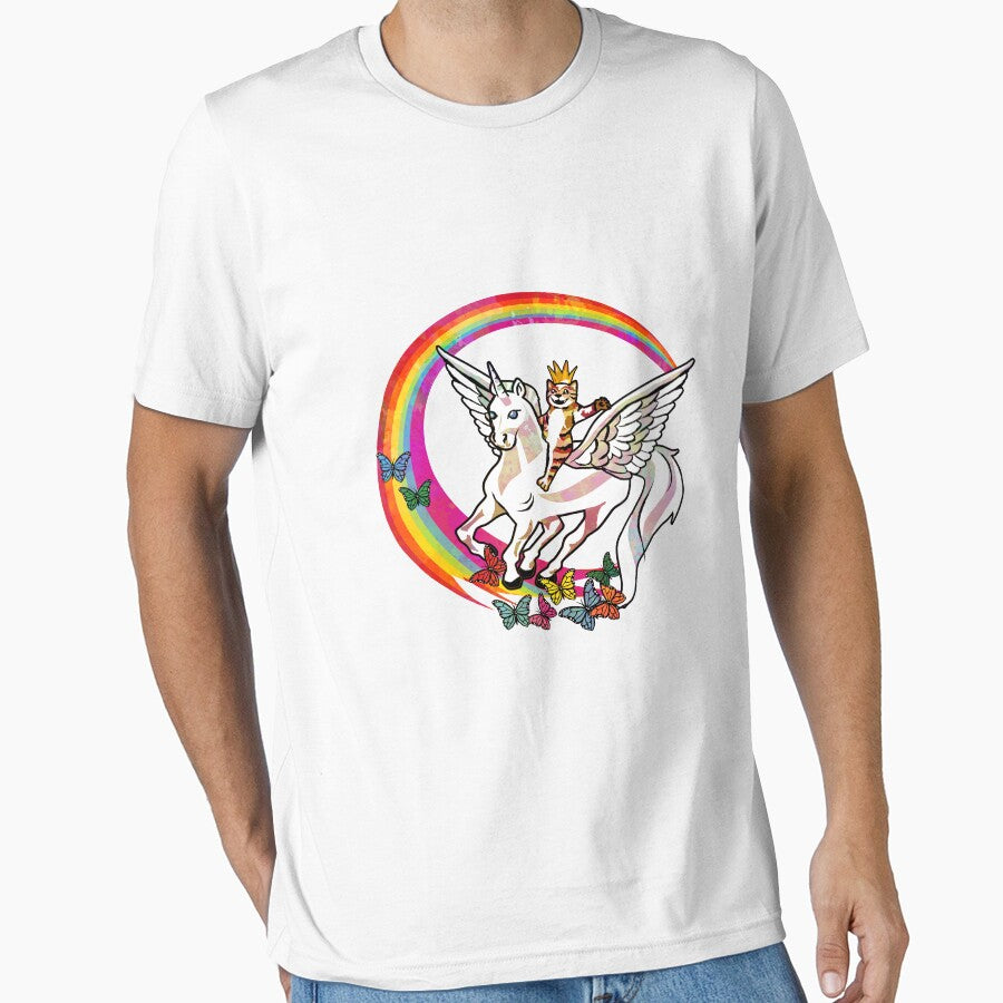 Majestic Cat Riding Unicorn Design by GraphicRhythm T-Shirts, Hoodie, Sweatshirt | BlankRebels.com (Image 1)