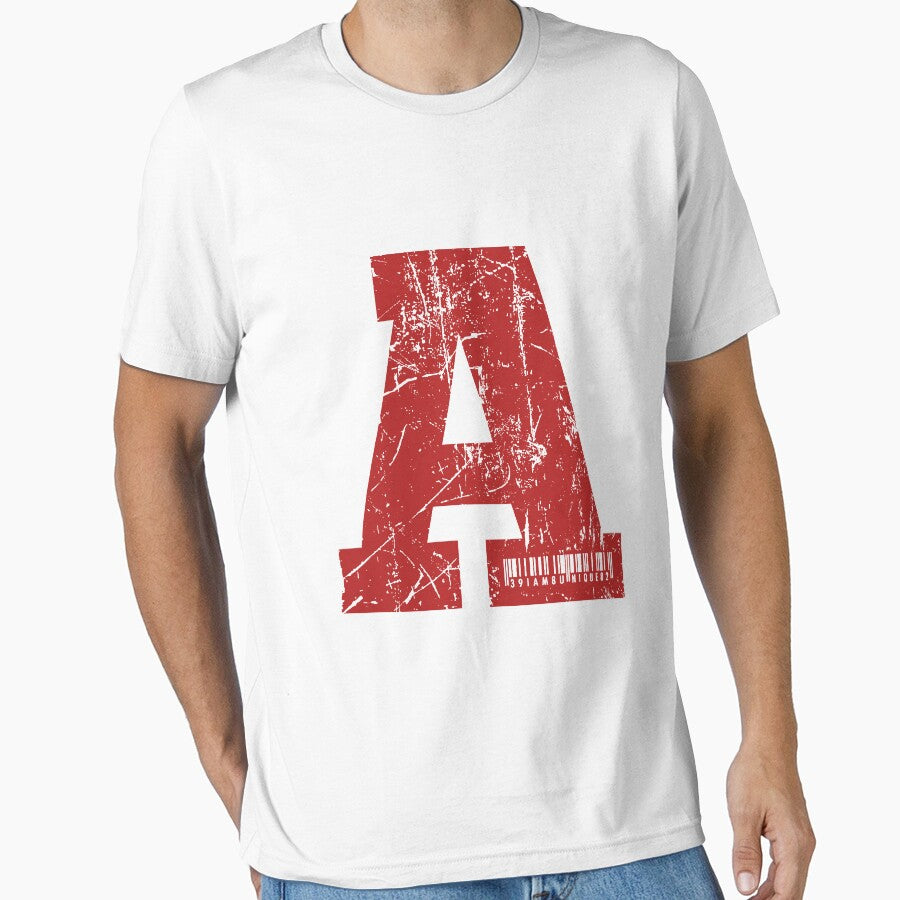 Red Grunge Monogram Letter "A" I Am Unique by SunnyStreet T-Shirts, Hoodie, Sweatshirt | BlankRebels.com (Image 1)