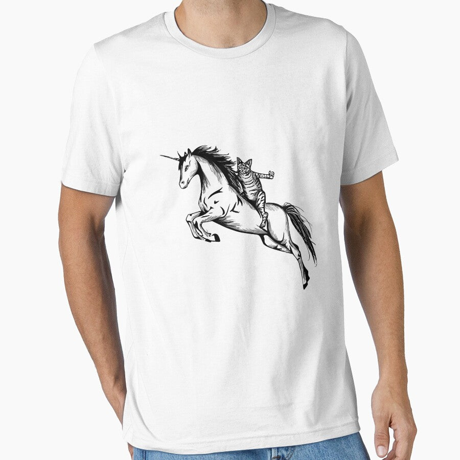Awesome Cat Riding Unicorn Design by GraphicRhythm T-Shirts, Hoodie, Sweatshirt | BlankRebels.com (Image 1)