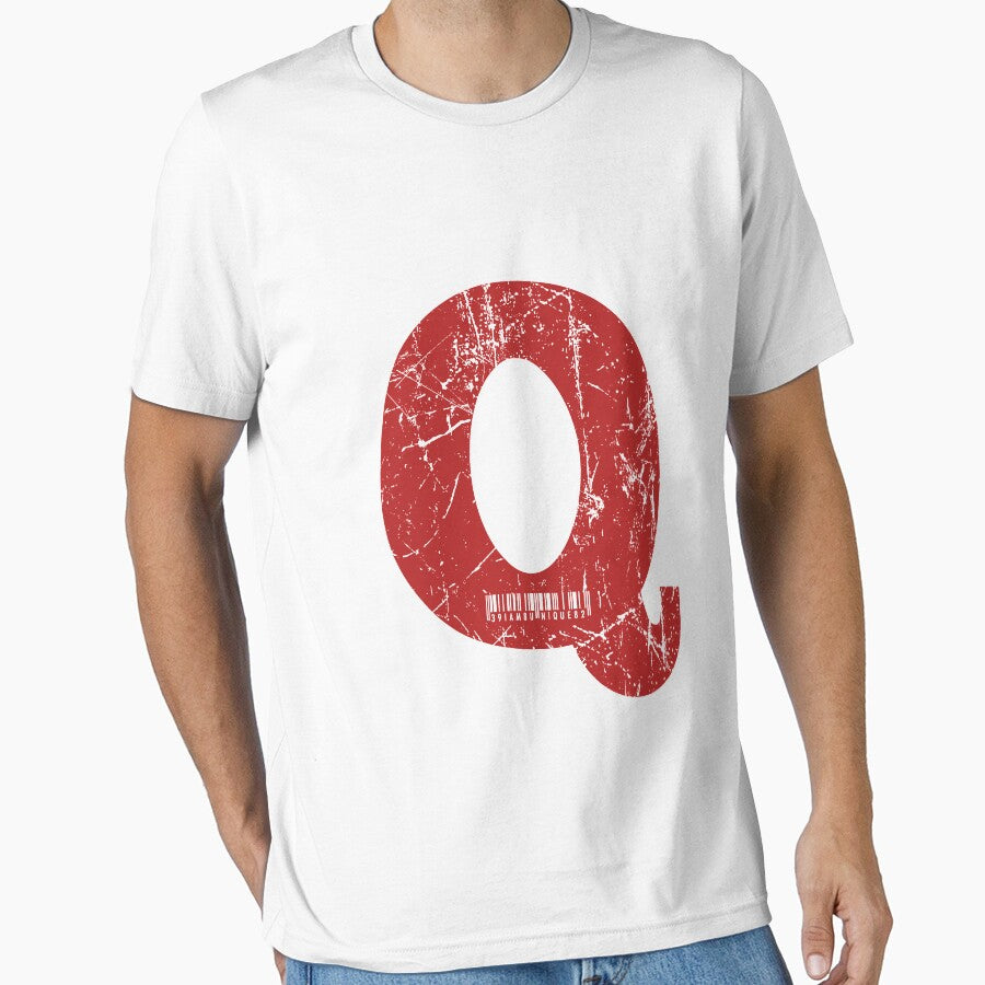 Red Grunge Monogram Letter "Q" I Am Unique by SunnyStreet T-Shirts, Hoodie, Sweatshirt | BlankRebels.com (Image 1)
