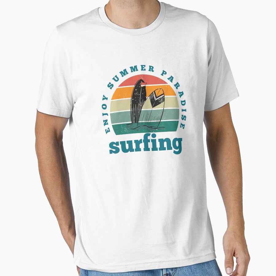 Surfing Vintage Enjoy Summer Paradise T-Shirts, Hoodie, Sweatshirt