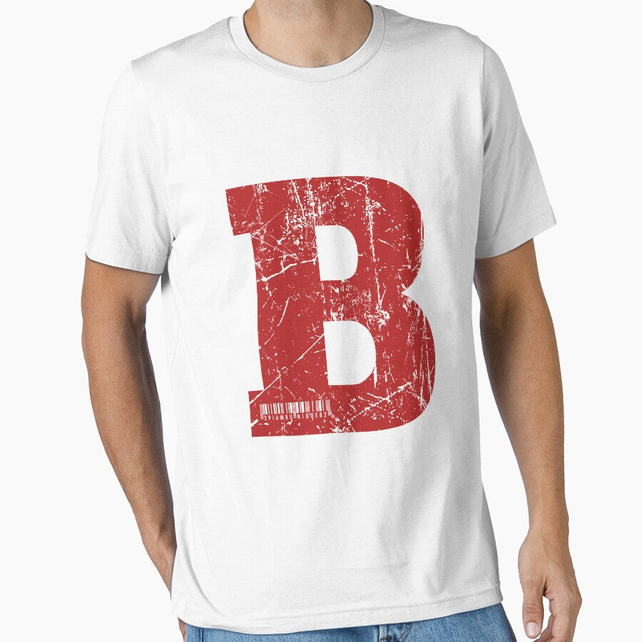 Red Grunge Monogram Letter "B" I Am Unique by SunnyStreet T-Shirts, Hoodie, Sweatshirt | BlankRebels.com (Image 1)