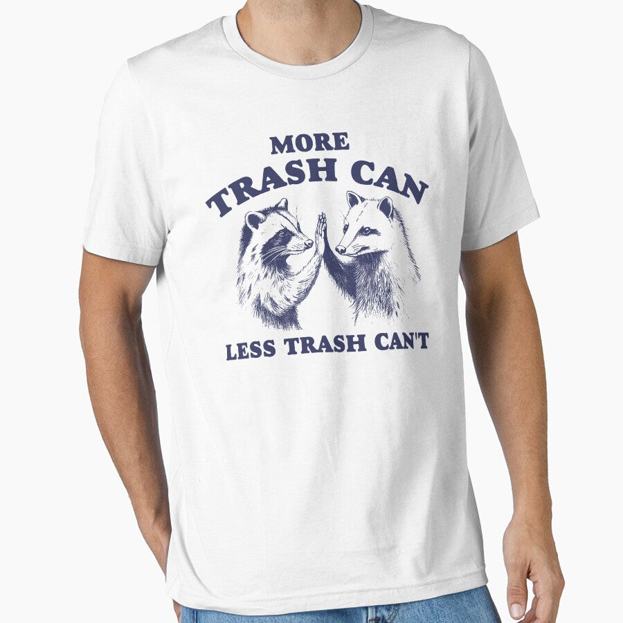 More trash can Less trash can't Vintage Style Shirt, Raccoon opossum Shirt, Meme T Shirt, Vintage Cartoon T... (Image 1)